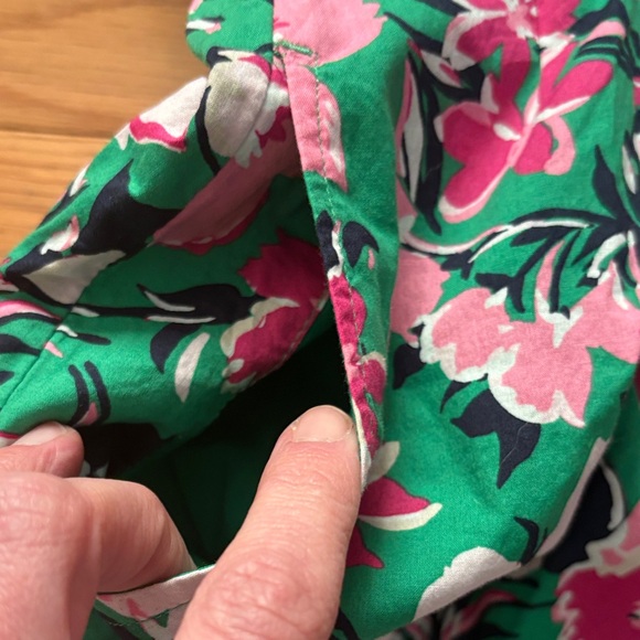J. Crew Green Floral Midi Dress with Pink & White Flowers - Picture 13 of 13